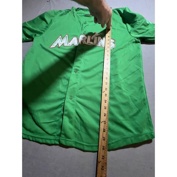 Miami Marlins Promo Baseball Mexico Flag Jersey Adult XL Green Button Screen. - Picture 9 of 9
